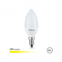 ELBAT Bombilla Led Luz Calida 6W C37 500 Lumenes,E14 EB0486