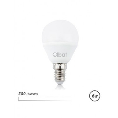 ELBAT Bombilla Led Luz Blanca 6W G45 500 Lumenes,E14 EB0495
