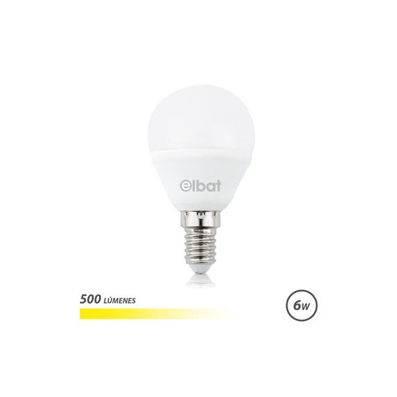 ELBAT Bombilla Led Luz Calida 6W G45 500 Lumenes,E14 EB0562