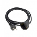 EUROCONNEX Cable Extensor Corriente Schuko Negro 3Mtrs 4410-3
