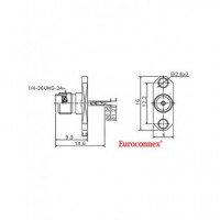EUROCONNEX SMA Hembra Chasis Amarillo Dorado 3661