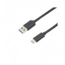 EUROCONNEX Cable Datos Usb/M 3.0 A Tipo C/M 3.1 Gen 2 10Gbps 3A 2Mtrs Negro USB317-2