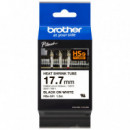 Cinta BROTHER P-touch Tubo Termorretractil Negro sobre Blanco