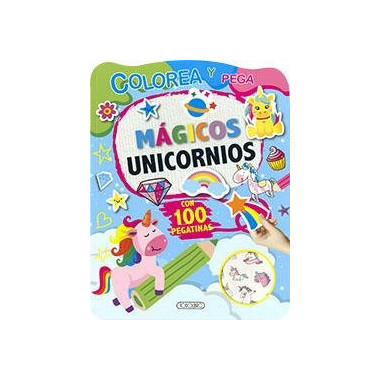 MAGICOS UNICORNIOS PEGA Y COLOREA