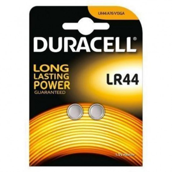 Pack de 2 Pilas de Botón Alcalinas Duracell LR44 1.5V