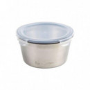 Fiambrera Redonda de Acero Inoxidable Santa Clara 0.6L para Horno y Microondas