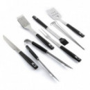 Kit de 6 Utensilios para Barbacoa InnovaGoods con Maletín de Acero Inoxidable