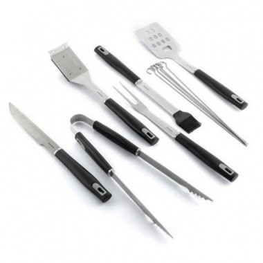 Kit de 6 Utensilios para Barbacoa InnovaGoods con Malet&iacute;n de Acero Inoxidable