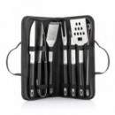 Kit de 6 Utensilios para Barbacoa InnovaGoods con Maletín de Acero Inoxidable