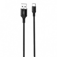 Cable USB a Tipo C XO NB143 de Carga Rápida y Datos 2.4A (1 Metro, Negro)