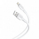 Cable XO NB212 de Silicona USB a Lightning | Carga Rápida 2.1A | 1 Metro | Blanco