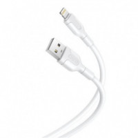 Cable XO NB212 de Silicona USB a Lightning | Carga Rápida 2.1A | 1 Metro | Blanco
