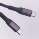 Cable USB-C a USB-C Magnético Maxlife de Nylon 100W 1 Metro Negro