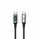 Cable USB-C a USB-C Forever con Pantalla LCD 100W 1m Negro