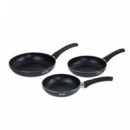 Juego de 3 Sartenes Quttin Basik de Aluminio Antiadherente para Inducción