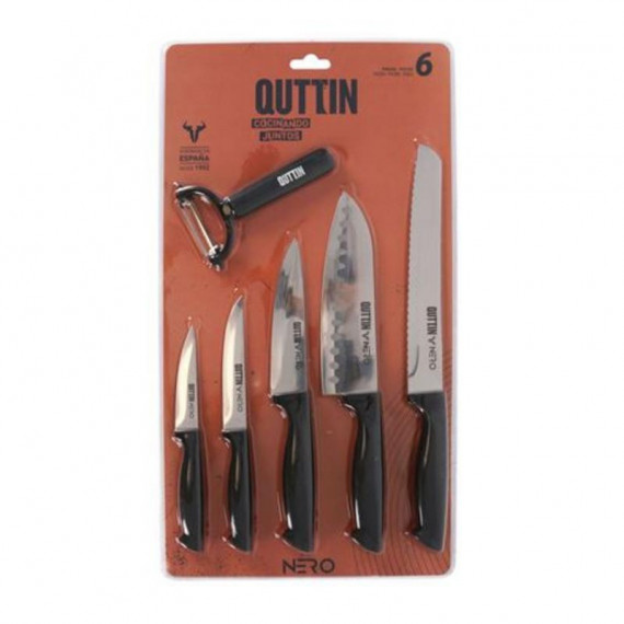 Set de Cuchillos Quttin de 6 Piezas con Mango Negro