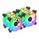 Ventiladores Mars Gaming 4x120mm ARGB Rainbow Doble Conector 5V 3pin Negro (MF4A)