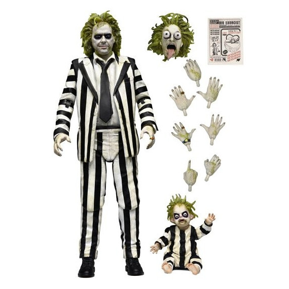 Figura Ultimate Beetlejuice con traje de rayas