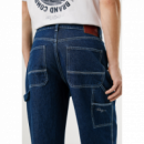 Pantalon Pepe Jeans relaxed taper carpenter blue PB