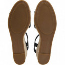 MID WOVEN WEDGE ESPAD FRINGE BLACK