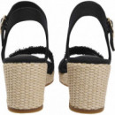 MID WOVEN WEDGE ESPAD FRINGE BLACK