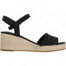 MID WOVEN WEDGE ESPAD FRINGE BLACK