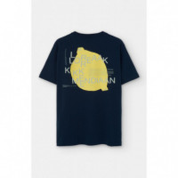 Camisetas Hombre Camiseta LOREAK MENDIAN Limón Navy