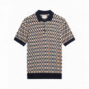 Polos Polo BEN SHERMAN All Over Jacquard Dark Navy