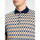Polos Polo BEN SHERMAN All Over Jacquard Dark Navy