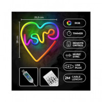 FOREVER RTV100439 LAMPARA DECORATIVA NEON LED LOVE IN HEART