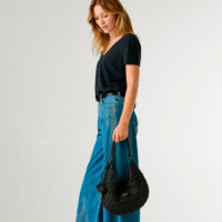 Bolso Media Luna De Rafia