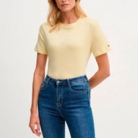 Camiseta de punto con cuello redondo