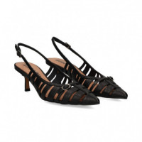 sin Talon Grietas Piel Negro  BIBI LOU