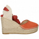 ALPARGATA CUÑA YUTE VOLANTES NARANJA