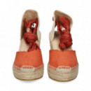 ALPARGATA CUÑA YUTE VOLANTES NARANJA