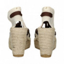 ALPARGATA CUÑA YUTE FLORES RAFIA BEIGE