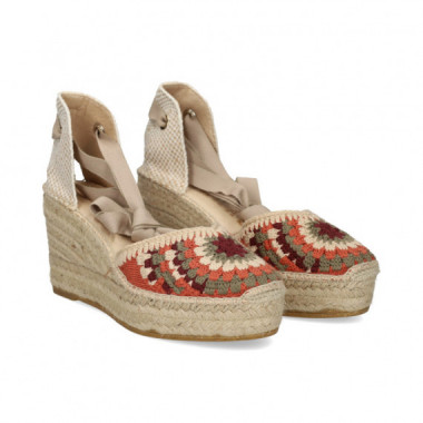 ALPARGATA CU&Ntilde;A CROCHET BEIGE