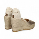 ALPARGATA CUÑA METALIZADO ORO