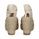 ALPARGATA CUÑA METALIZADO ORO