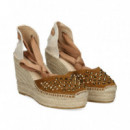 ALPARGATA CUÑA STRASS PUNTERA ANTE CAMEL