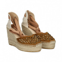 ALPARGATA CUÑA STRASS PUNTERA ANTE CAMEL