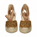 ALPARGATA CUÑA STRASS PUNTERA ANTE CAMEL