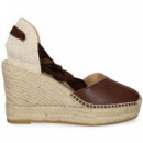 ALPARGATA CUÑA PIEL MOKA