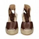 ALPARGATA CUÑA PIEL MOKA