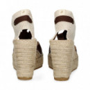 ALPARGATA CUÑA PIEL MOKA