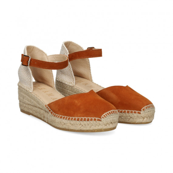 ALPARGATA CUÑA ANTE MARRON