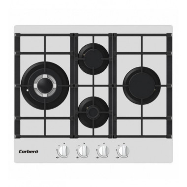 Placa Corber&oacute; CPCGM4F4122W de Gas 4 Fuegos Cristal Blanco
