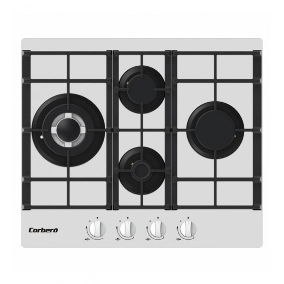 Placa Corberó CPCGM4F4122W de Gas 4 Fuegos Cristal Blanco