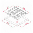 Placa de Cocción a Gas Teka GZC 64300 XB Cristal Negro