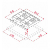 Placa de Cocción a Gas Teka GZC 64300 XB Cristal Negro